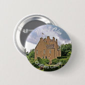 Schottisches Burnett Clans Foto Crathes Castle Button (Vorne & Hinten)