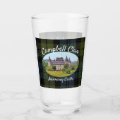 Schottisches Campbell Clan Burg Tartan Familiengla Glas (Rückseite)