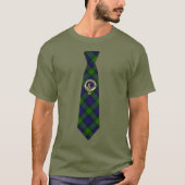 Schottisches Clan-Abzeichen und Tartan-Schlips T-Shirt (Vorderseite)