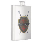 Schottisches Clan MacGregor Tartan-Schild und Flachmann (Rechts)