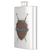 Schottisches Clan MacGregor Tartan-Schild und Flachmann (Links)