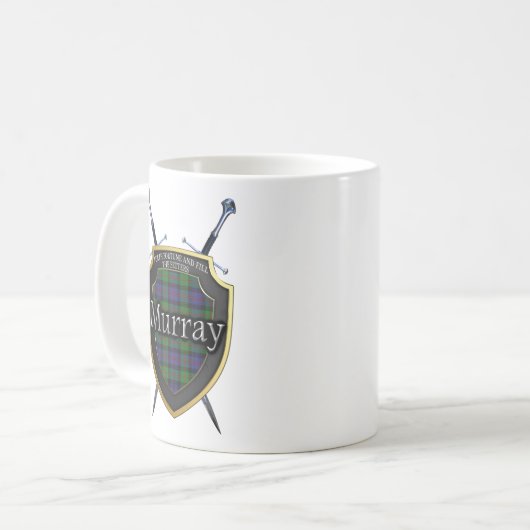 Schottisches Clan-Murraytartan-Schild u. Schwerter Kaffeetasse (Vorderseite Links)