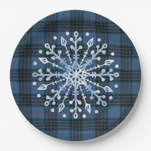 Schottisches Clan-Tartan MacKay Blue Weihnachten Pappteller