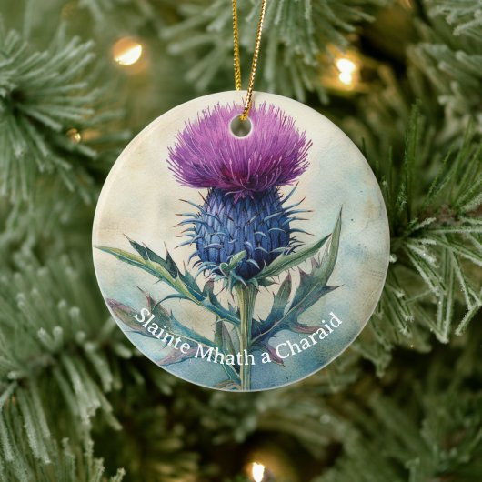 Schottisches Distel-Weihnachtsschmuck Keramik Ornament