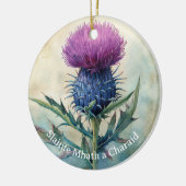 Schottisches Distel-Weihnachtsschmuck Keramik Ornament (Links)
