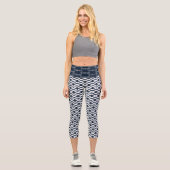 Schottisches Flaggenmuster in der Hoch-Taillenspit Capri Leggings (Vorderseite)