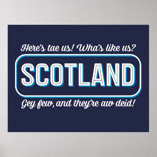Schottisches Gedicht, was ist wie wir? Toast-Spric Poster (Vorne)