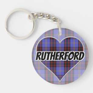 Schottisches grelles ClanRutherfordtartan-Herz Schlüsselanhänger