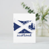 Schottisches Grunge-Flag-Design Postkarte (Stehend Vorderseite)