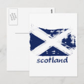 Schottisches Grunge-Flag-Design Postkarte (Vorne/Hinten)
