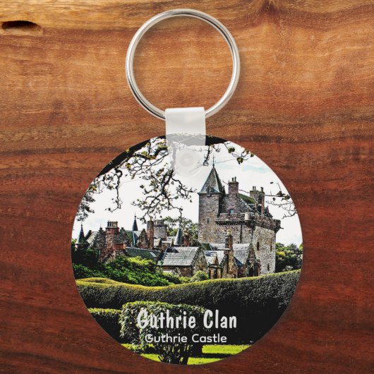 Schottisches Guthrie Clans Schloss Keepake Schlüsselanhänger (Rückseite)
