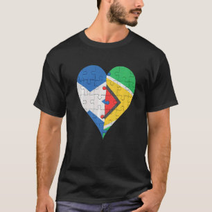 Schottisches Guyanisches Flaggenherz T-Shirt