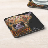 Schottisches Highland Cow 'Henry' Untersetzer Set  (Linke Seite)