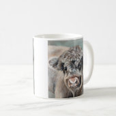 Schottisches Highland-Rind auf Grün Kaffeetasse (VorderseiteRechts)