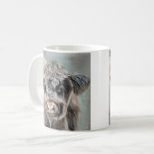 Schottisches Highland-Rind auf Grün Kaffeetasse (Vorderseite Links)