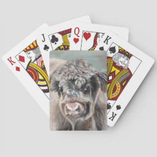 Schottisches Highland-Rind auf Grün Spielkarten