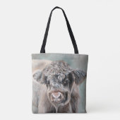 Schottisches Highland-Rind auf Grün Tasche (Rückseite)