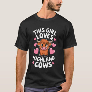Schottisches Highland-Rind Dieses Mädchen liebt Hi T-Shirt