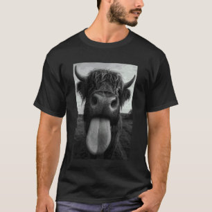 Schottisches Highland-Rind Selfie Zunge Raus Lusti T-Shirt