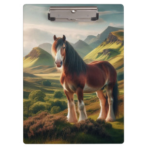 Schottisches Hochland Clydesdale Pferd Klemmbrett