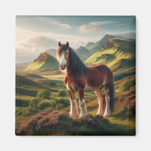 Schottisches Hochland Clydesdale Pferd Magnet