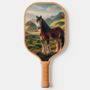 Schottisches Hochland Clydesdale-Pferd Pickleball Schläger