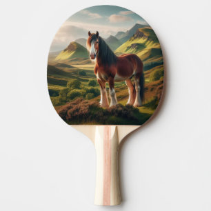 Schottisches Hochland Clydesdale Pferd Tischtennis Schläger