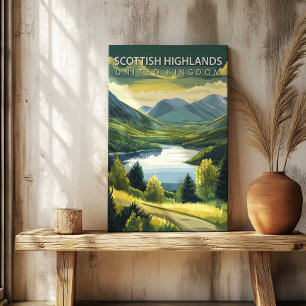 Schottisches Hochland-Reiseposter-Kanvasdruck-Kuns Leinwanddruck
