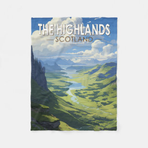 Schottisches Hochland Schottland Reise Kunst Vinta Fleecedecke