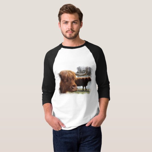 Schottisches Hochland-Vieh ~ T T-Shirt (Vorne ganz)