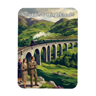 Schottisches Hochland Vintage-Reiseillustration Magnet