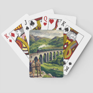 Schottisches Hochland Vintage-Reiseillustration Spielkarten