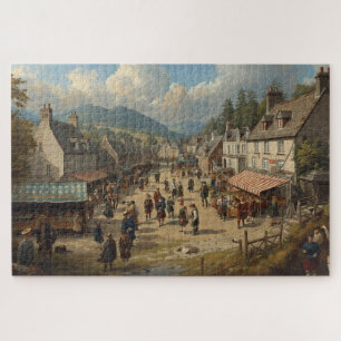 Schottisches Hochlanddorf-Puzzle Puzzle