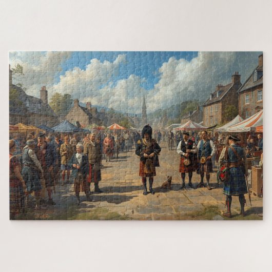 Schottisches Hochlanddorf-Puzzle Puzzle (Horizontal)