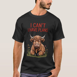 Schottisches Hochlandrind Lustiges Grafik-T-Shirt T-Shirt