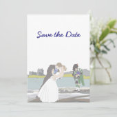 Schottisches Hochzeitthema Save the Date Einladung (Stehend Vorderseite)