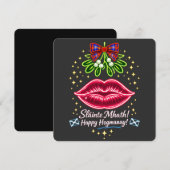 Schottisches Hogmanay-Mistelzweig-Neon-Tartan-Gesc Feiertagskarte (Vorne/Hinten)