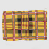 Schottisches Kariertes Tartan-Gelbes Schwarzes Mus Golfhandtuch (Horizontal)