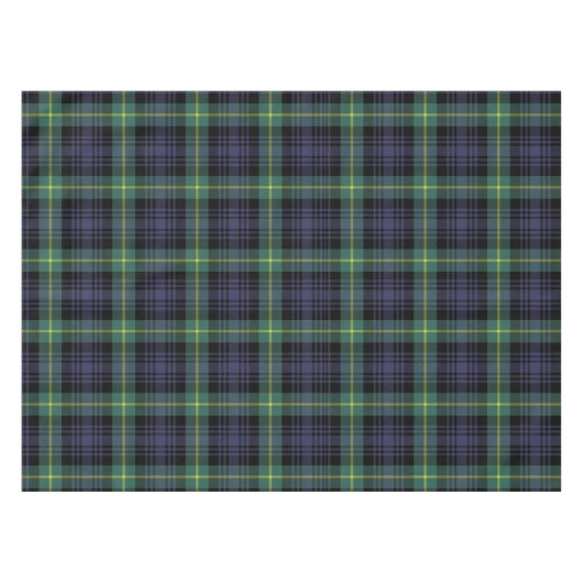 Schottisches Kariertes Tartan Muster Grün Lila Gel Tischdecke (Vorderseite (Horizontal))