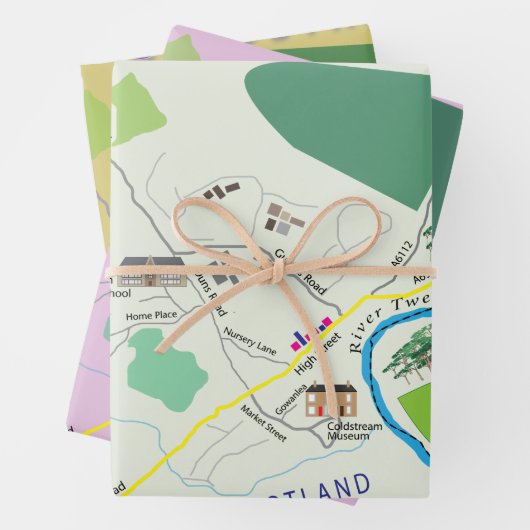 Schottisches Kartenverpackungspapier Geschenkpapier Set (Beispiel)