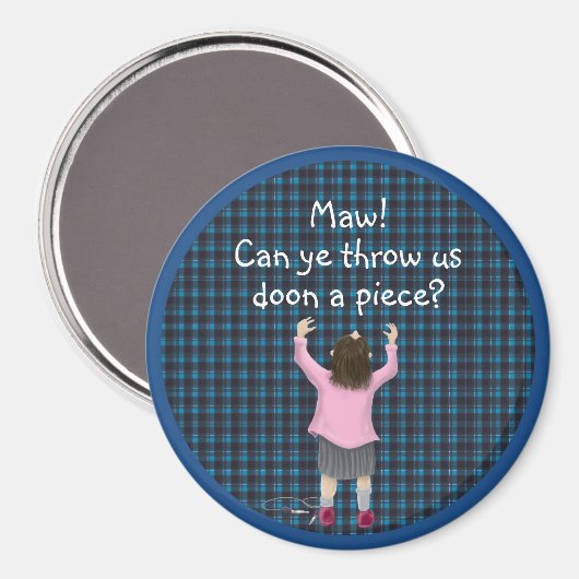 Schottisches Kind "jüdisch" Magnet (Vorderseite/Rückseite)