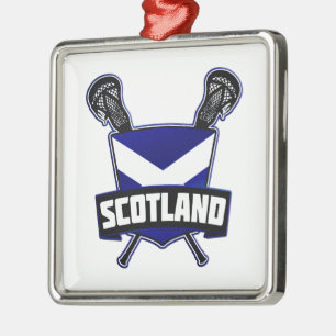 Schottisches Lacrosse-Logo Silbernes Ornament