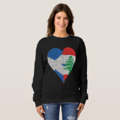 Schottisches libanesisches Flaggenherz Sweatshirt (Vorne ganz)