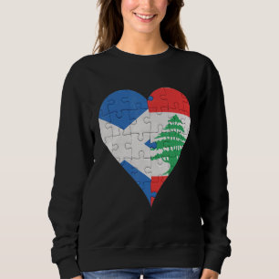 Schottisches libanesisches Flaggenherz Sweatshirt
