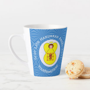 Schottisches Löwenbanner-Engel-Hanukkah-Flagge Milchtasse