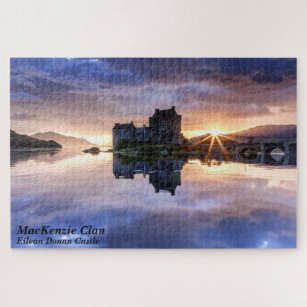 Schottisches MacKenzie Clans Castle Sunset Reflect Puzzle