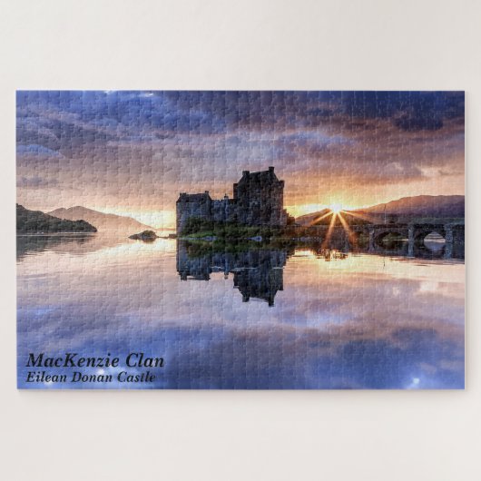 Schottisches MacKenzie Clans Castle Sunset Reflect Puzzle (Horizontal)
