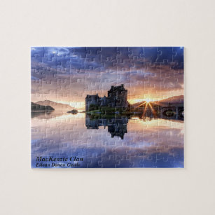 Schottisches MacKenzie Clans Castle Sunset Reflect Puzzle