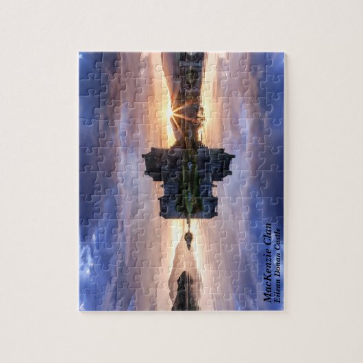 Schottisches MacKenzie Clans Castle Sunset Reflect Puzzle (Vertikal)