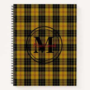 Schottisches MacLeod Clan Tartan Monogramm/Name Notizblock